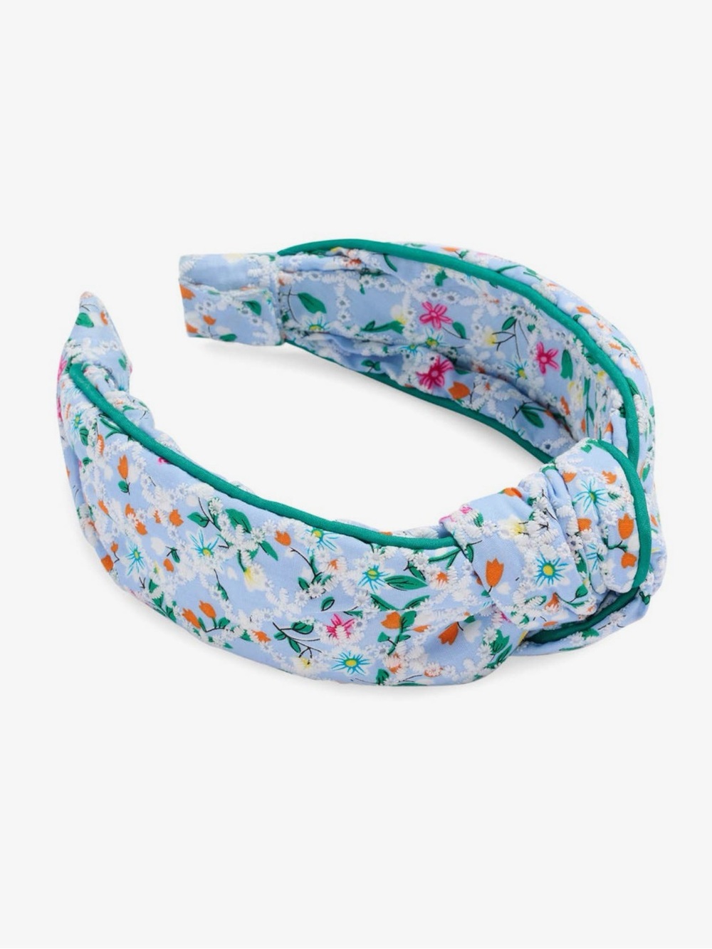 461.Light Blue Floral Knotted Headband